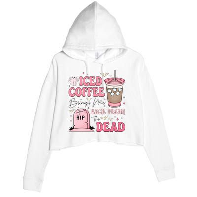 Iced Halloween Brings Me Back From The Dead Crop Fleece Hoodie