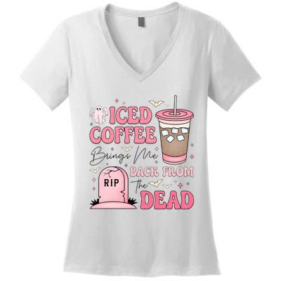 Iced Halloween Brings Me Back From The Dead Women's V-Neck T-Shirt