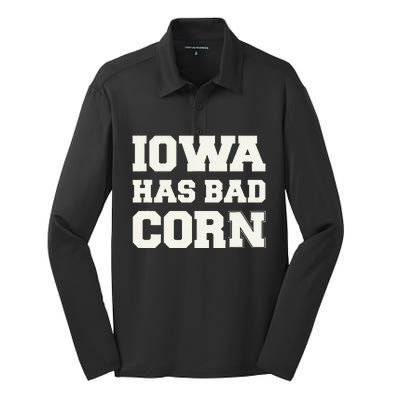 Iowa Has Bad Corn Silk Touch Performance Long Sleeve Polo