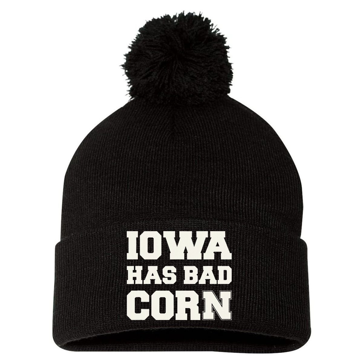 Iowa Has Bad Corn Pom Pom 12in Knit Beanie