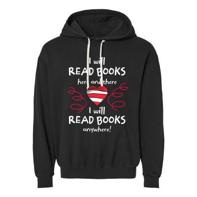 I Heart Books Book Lovers Readers Read More Books Garment-Dyed Fleece Hoodie