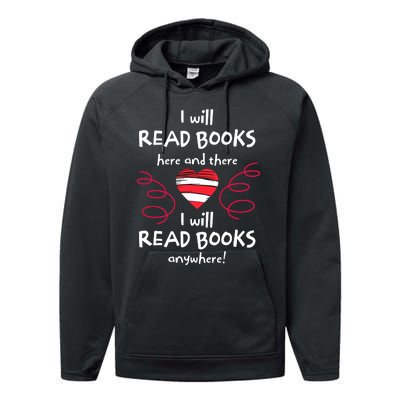 I Heart Books Book Lovers Readers Read More Books Performance Fleece Hoodie