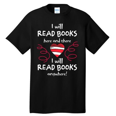 I Heart Books Book Lovers Readers Read More Books Tall T-Shirt