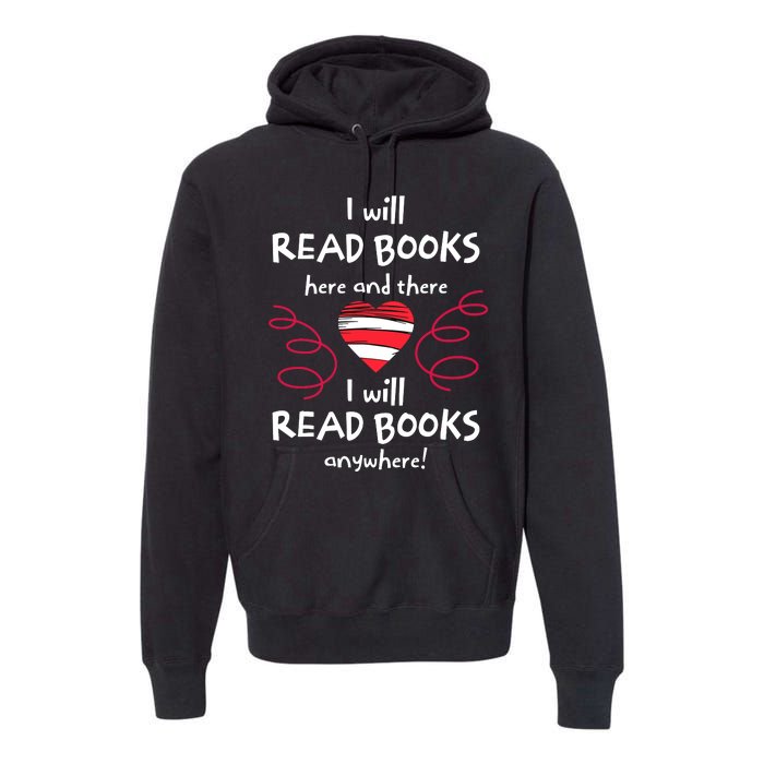 I Heart Books Book Lovers Readers Read More Books Premium Hoodie