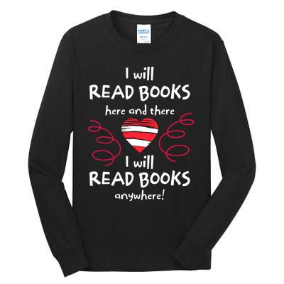 I Heart Books Book Lovers Readers Read More Books Tall Long Sleeve T-Shirt