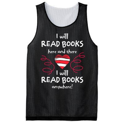 I Heart Books Book Lovers Readers Read More Books Mesh Reversible Basketball Jersey Tank