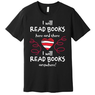 I Heart Books Book Lovers Readers Read More Books Premium T-Shirt