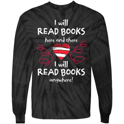 I Heart Books Book Lovers Readers Read More Books Tie-Dye Long Sleeve Shirt