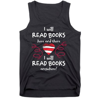 I Heart Books Book Lovers Readers Read More Books Tank Top