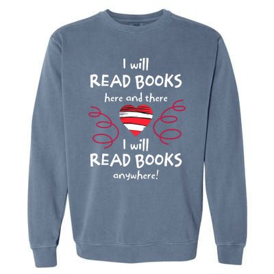 I Heart Books Book Lovers Readers Read More Books Garment-Dyed Sweatshirt