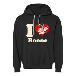 I Heart Boone North Carolina Floral Garment-Dyed Fleece Hoodie