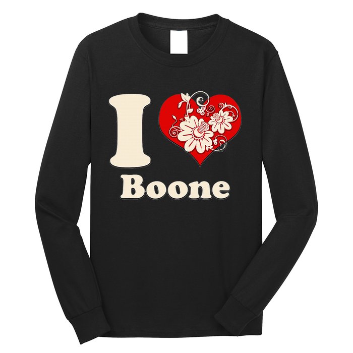 I Heart Boone North Carolina Floral Long Sleeve Shirt