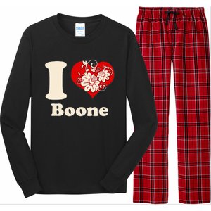 I Heart Boone North Carolina Floral Long Sleeve Pajama Set