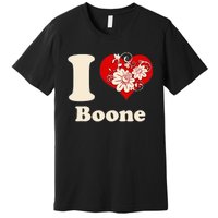 I Heart Boone North Carolina Floral Premium T-Shirt