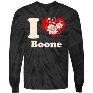 I Heart Boone North Carolina Floral Tie-Dye Long Sleeve Shirt