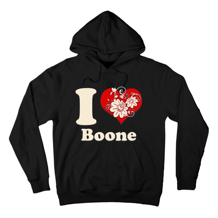 I Heart Boone North Carolina Floral Tall Hoodie