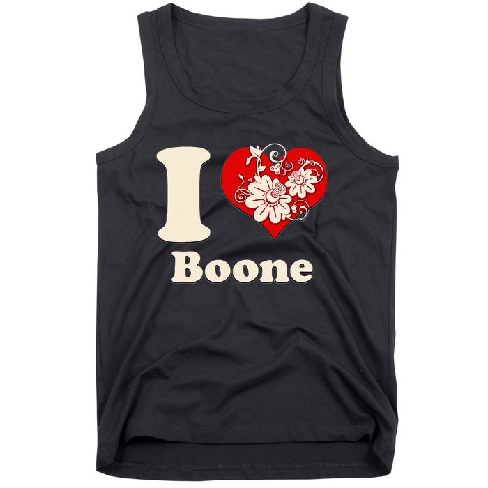 I Heart Boone North Carolina Floral Tank Top