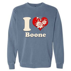 I Heart Boone North Carolina Floral Garment-Dyed Sweatshirt