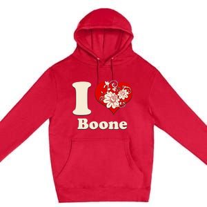 I Heart Boone North Carolina Floral Premium Pullover Hoodie