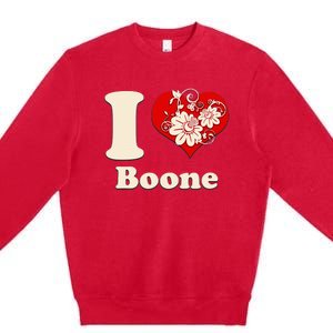 I Heart Boone North Carolina Floral Premium Crewneck Sweatshirt