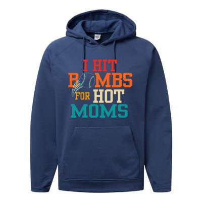 I Hit Bombs For Hot Moms Performance Fleece Hoodie