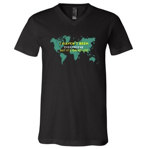 I HavenT Been Everywhere But ItS On My List Map V-Neck T-Shirt