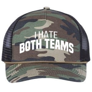 I Hate Both Teams Funny Football Great Gift Retro Rope Trucker Hat Cap