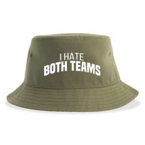 I Hate Both Teams Funny Football Great Gift Sustainable Bucket Hat