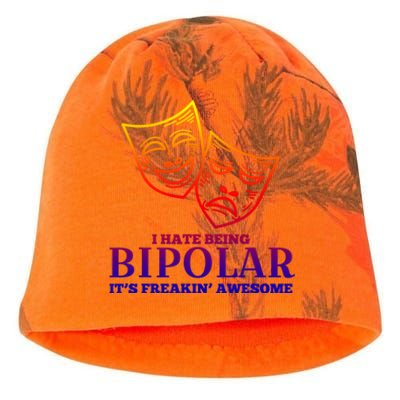 I Hate Being Bipolar It's Freakin' Awesome Gift Kati - Camo Knit Beanie