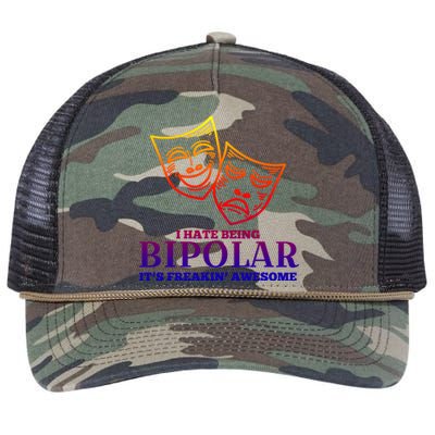 I Hate Being Bipolar It's Freakin' Awesome Gift Retro Rope Trucker Hat Cap