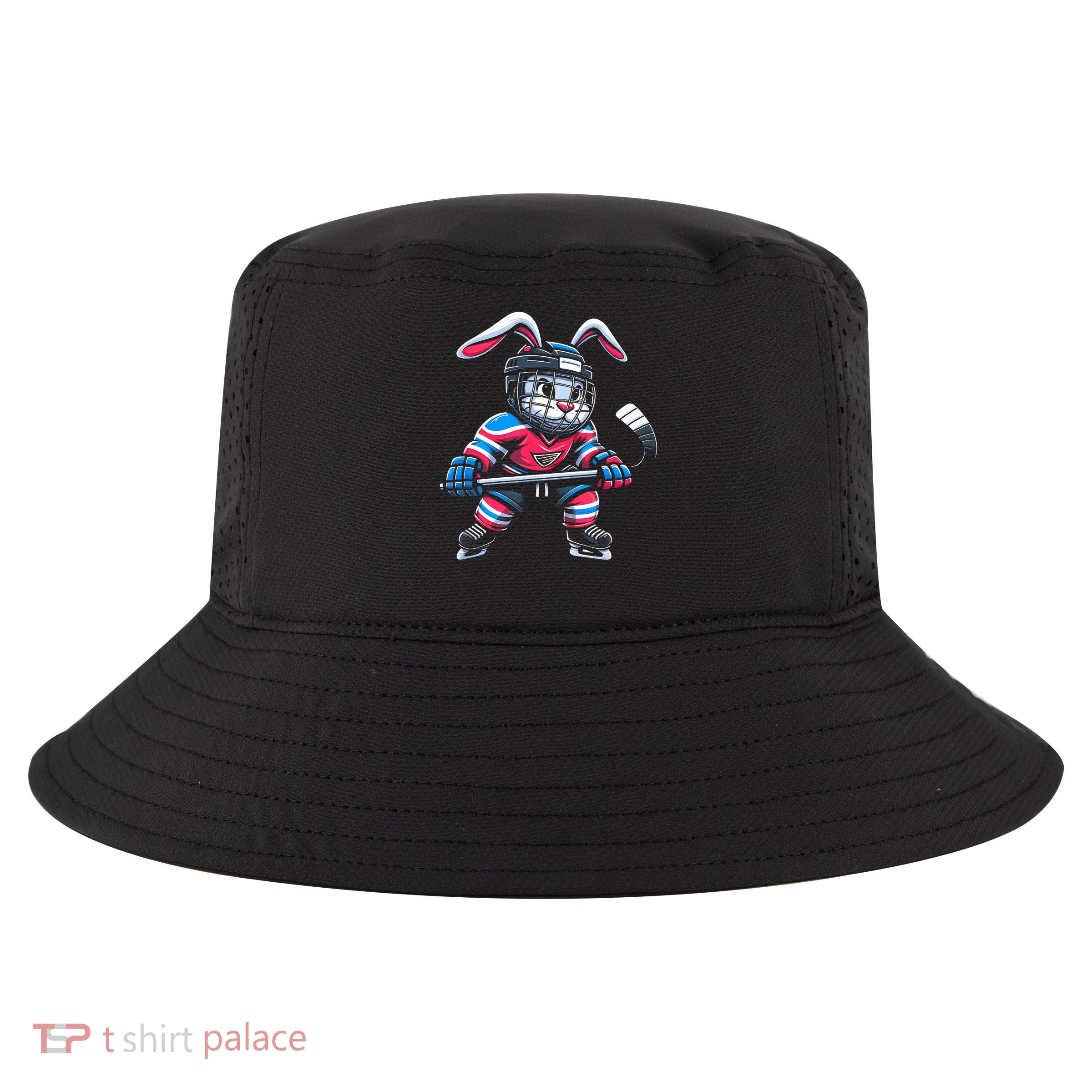 Ice Hockey Bunny Easter Rabbit Hockey Cool Tee Gift Cool Comfort Performance Bucket Hat