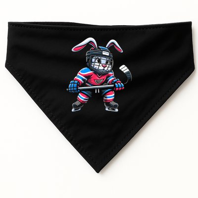 Ice Hockey Bunny Easter Rabbit Hockey Cool Tee Gift USA-Made Doggie Bandana