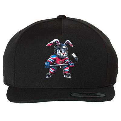 Ice Hockey Bunny Easter Rabbit Hockey Cool Tee Gift Wool Snapback Cap
