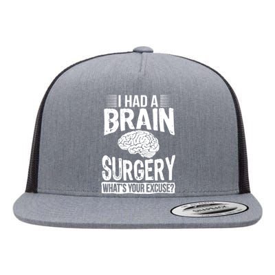 I Had Brain Surgery Whats Your Excuse Recover Gag Gift Flat Bill Trucker Hat