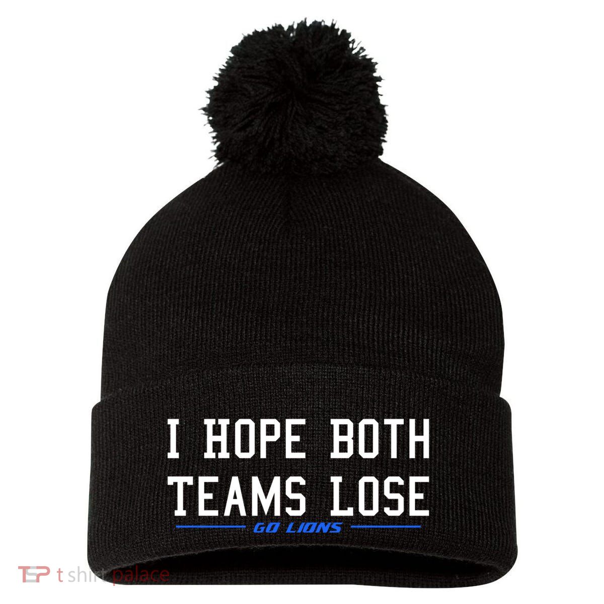 I Hope Both Teams Lose Pom Pom 12in Knit Beanie