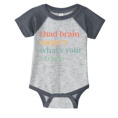 I Had Brain Surgery WhatS Your Excuse Brain Surgery Infant Baby Jersey Bodysuit