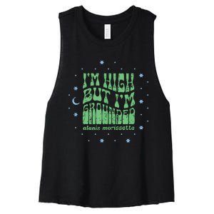 Im High But Im Grounded Women's Racerback Cropped Tank