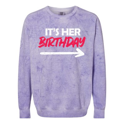 It's Her Birthday Colorblast Crewneck Sweatshirt