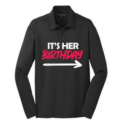 It's Her Birthday Silk Touch Performance Long Sleeve Polo