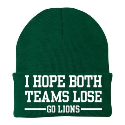 I Hope Both Teams Lose Go Lions Knit Cap Winter Beanie