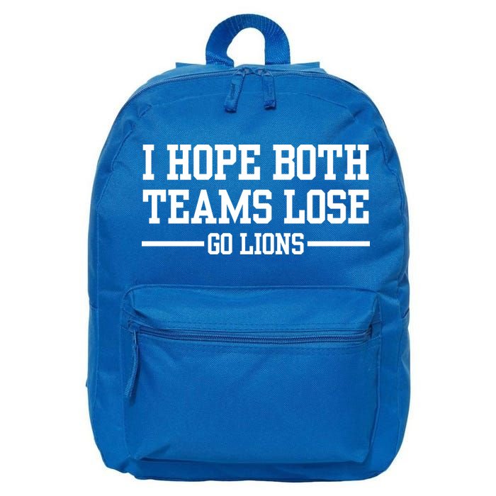 I Hope Both Teams Lose Go Lions 16 in Basic Backpack