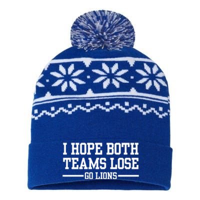 I Hope Both Teams Lose Go Lions USA-Made Snowflake Beanie