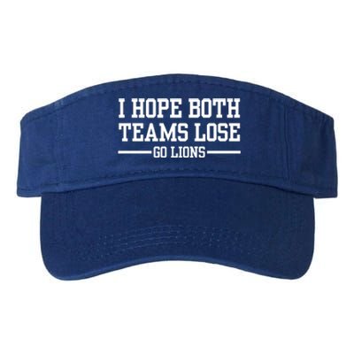 I Hope Both Teams Lose Go Lions Valucap Bio-Washed Visor