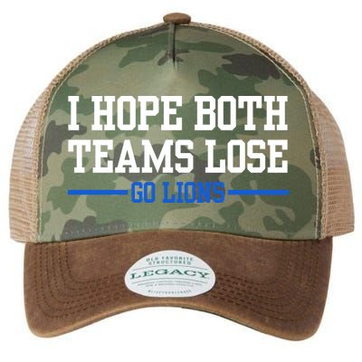 I Hope Both Teams Lose Go Lions Funny Sports Legacy Tie Dye Trucker Hat