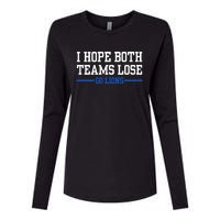 I Hope Both Teams Lose Go Lions Funny Sports Womens Cotton Relaxed Long Sleeve T-Shirt