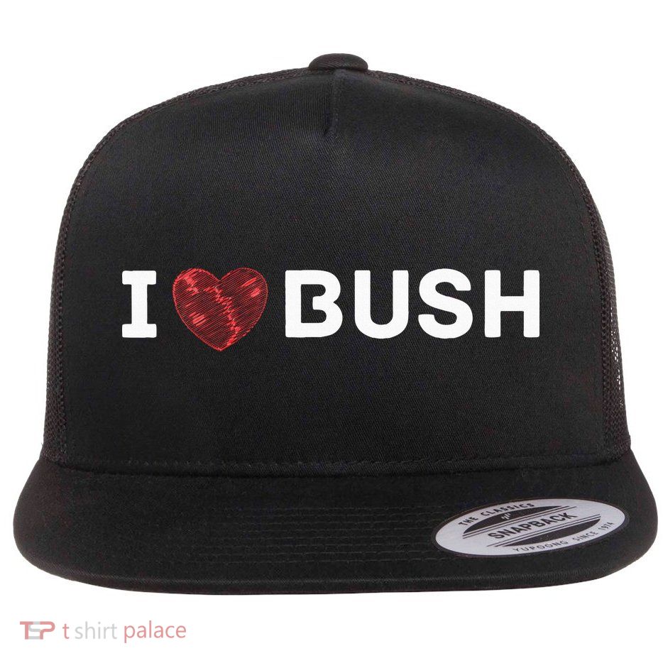 I Heart Bush Awesome I Love Bush Flatbill Hat