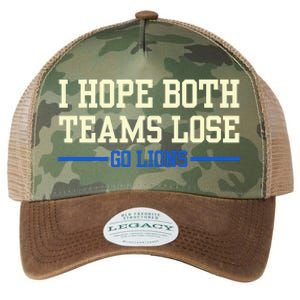 I Hope Both Teams Lose Go Lions Funny Sports Legacy Tie Dye Trucker Hat