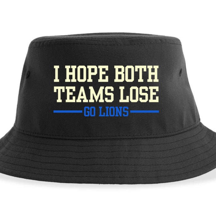 I Hope Both Teams Lose Go Lions Funny Sports Sustainable Bucket Hat