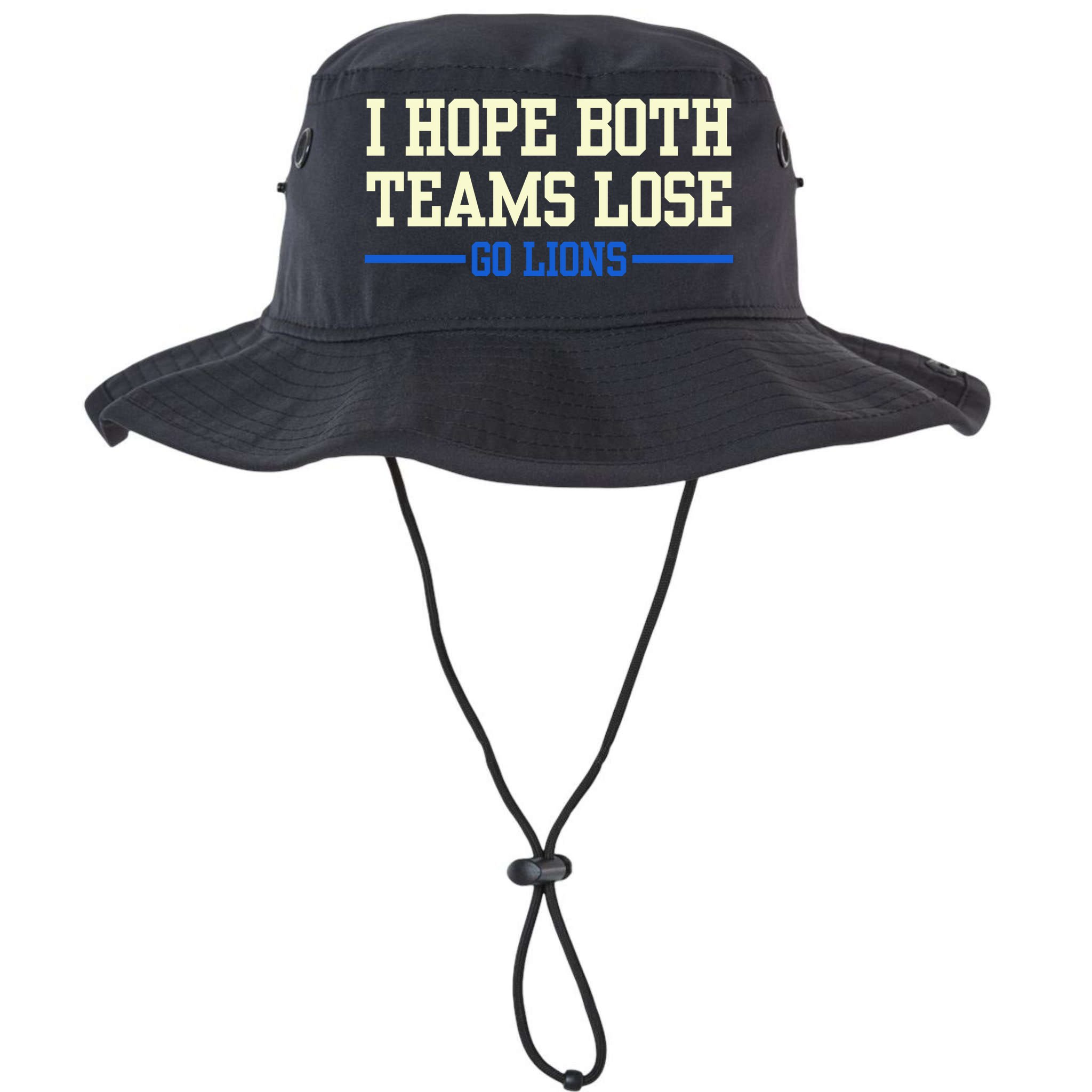 I Hope Both Teams Lose Go Lions Funny Sports Bucket Hat