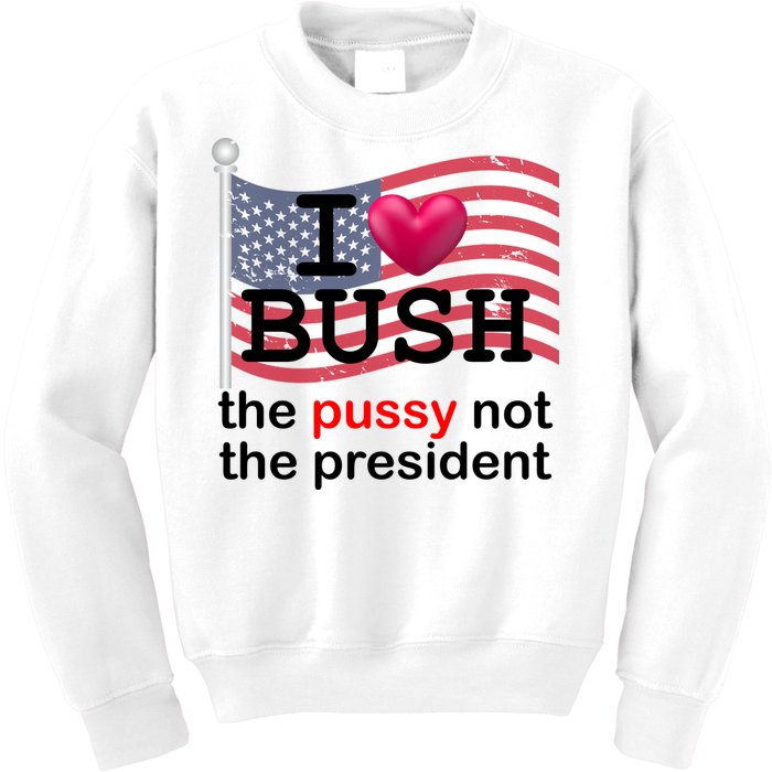 I Heart Bush The Pussy Not The President Kids Sweatshirt